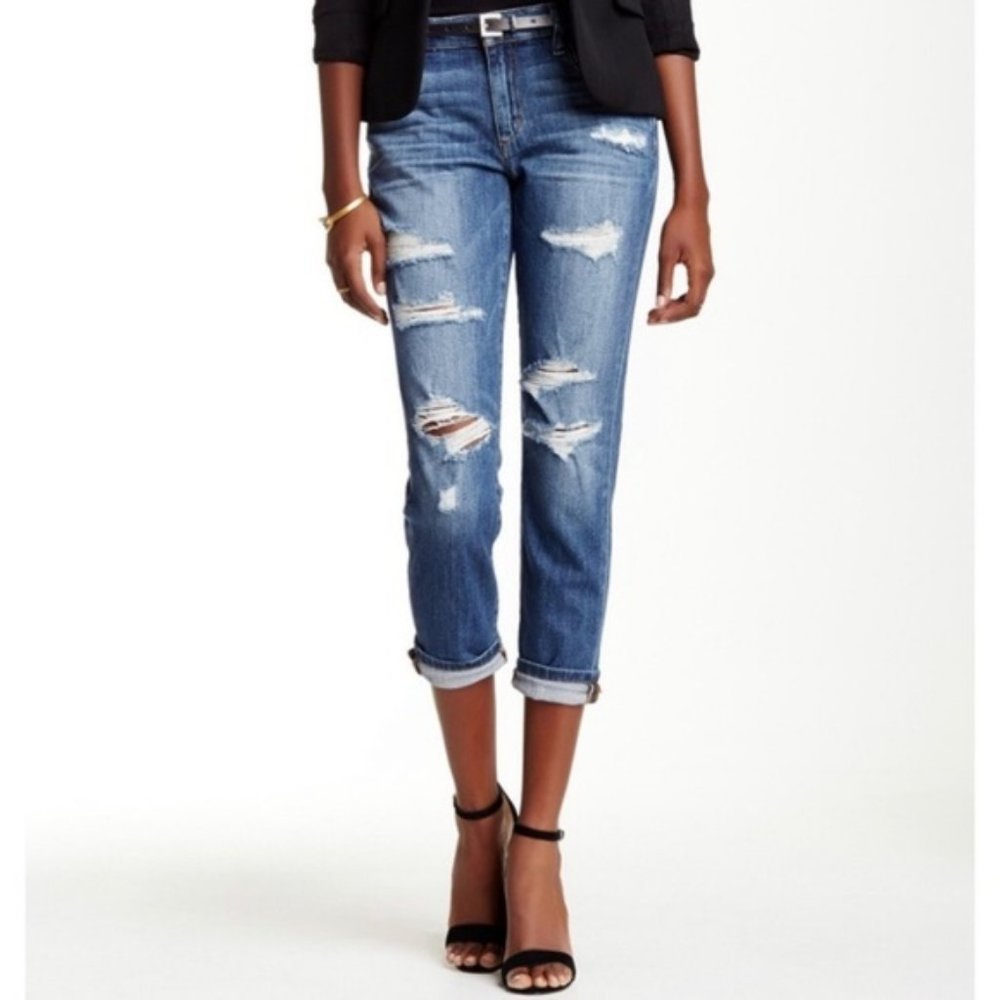Joe's slim crop ripped jeans